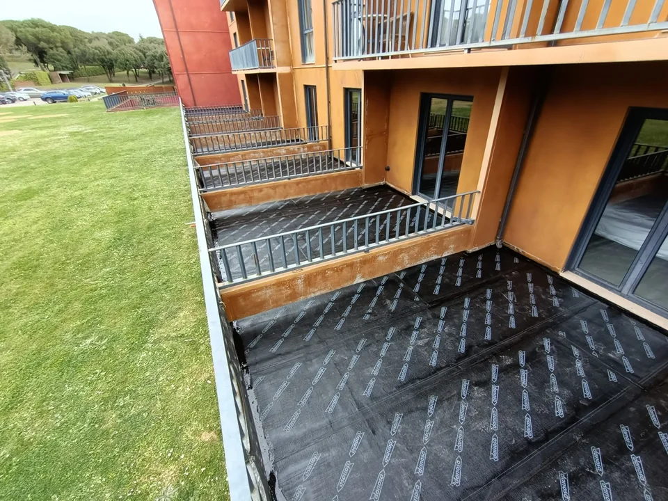 Waterproofing membranes installed on residential terraces